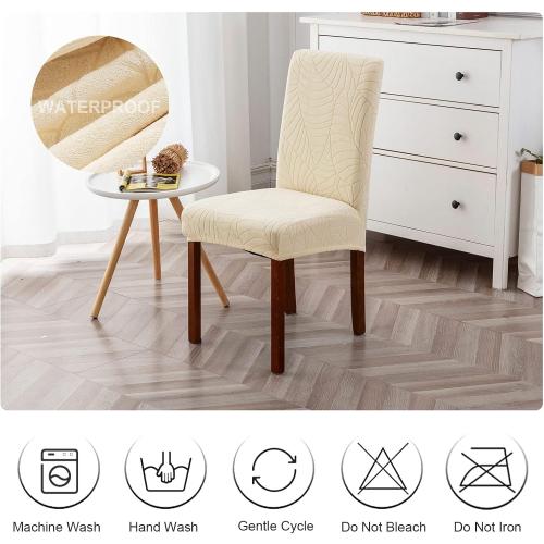Waterproof Dining Room Chair Covers Set of 6 Slipcovers for Parson Chairs