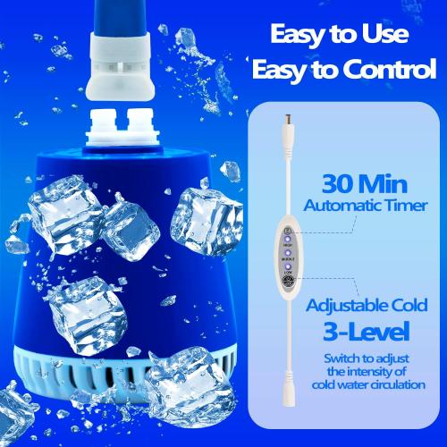 Cold Therapy System Ice Machine System for ACL Knee Surgery Recovery - Quiet Pump, Flexible Kit, Portable, Knee Ice Machine, Ideal for Sports Injuries, Pains, Strain & Stiffness, Sprain