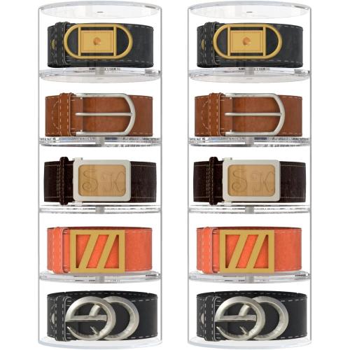 NIUBEE Belt Organizer, Acrylic 10 Layers Belt Case Storage Holder and Display for Accessories like Jewelry,Watch,Bracelets