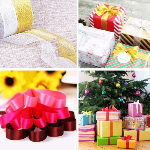 20 Colors 300 Yard Satin Ribbon -18 Silk Ribbon Rolls & 2 Glitter Metallic Ribbon Rolls, 2/5 Wide 15 Yard/Roll, Ribbons Perfect for Crafts, Hair Bows, Gift Wrapping, Wedding Party Decoration and More