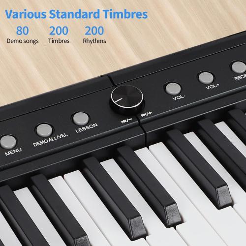 88 Key Digital Piano, Semi Weighted Electronic Keyboard Piano with Music Stand, Power Supply, Bluetooth, MIDI, for Beginner Professional at Home, Stage
