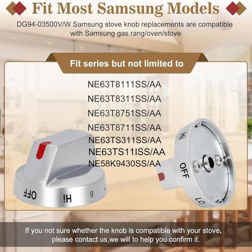 DG94-03500a/z for Samsung knob, DG94-03500V DG94-03500W Knob for Samsung Electric Stove Oven Range Replacement, Compatible with NE63T8111SS/AA NE63T8311SS/AA NE63T8751SS/AA