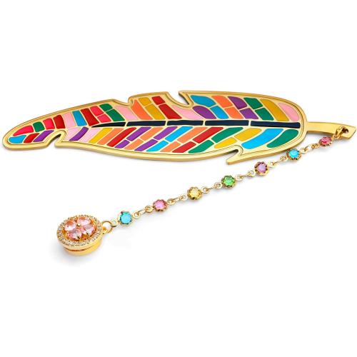 Metal Feather Bookmark Cute Multicolor Book Accessories Gifts for Women Teacher Readers Book Lovers for Christmas Birthday Mother's Day Valentine's Day (Gold)