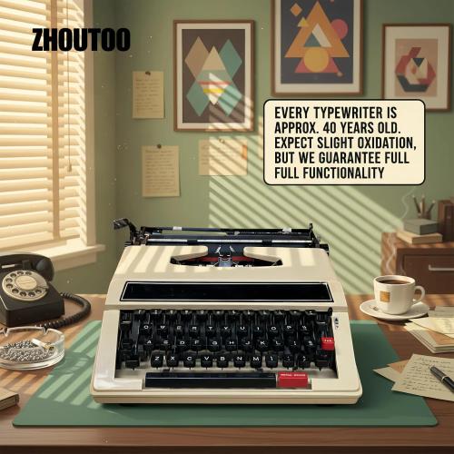 Vintage Mechanical English Typewriter with Original Carrying Case - Smooth Keys for Easy Typing - Manual Typewriter Ideal for Writers, Collectors, and Office Use