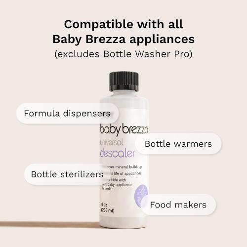Baby Brezza Descaler 8 oz. Made in USA. Universal Descaling Solution for Baby Brezza and other baby appliances. Removes mineral build-up and extends your machine’s lifespan