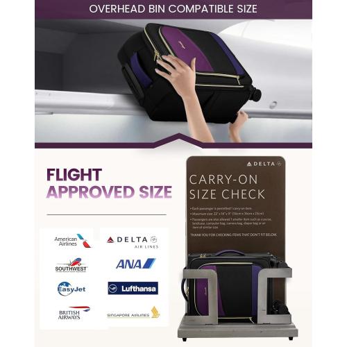 LOVEVOOK 4 Pcs Carry On Luggage 22x14x9 Airline Approved, 20 Inch Carry On Suitcases with Wheels, Softside Rolling Suitcase for Women Men, with TSA Lock Weekender Travel Luggage