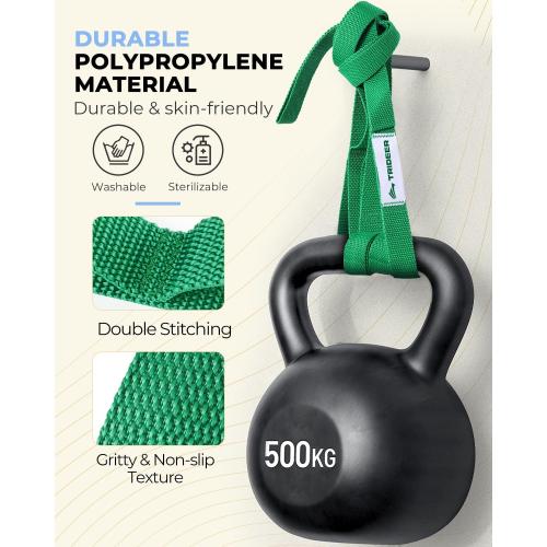 Trideer Stretching Strap Yoga Strap for Physical Therapy, 10 Loops Yoga Straps for Stretching, Non-Elastic Stretch Strap for Pilates, Exercise, Stretch Band for Women & Men