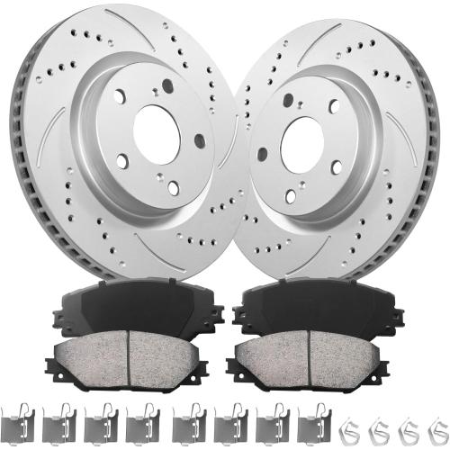 Anpulsero Brake Pads And Rotors Kit Front Vented Compatible with 2006-2018 Toyota RAV4 [w/3rd Row Seating ONLY];2011-2016 Scion tC;2009-2010 Pontiac Vibe;2009-2013 Toyota Matrix |11.7in(296mm)