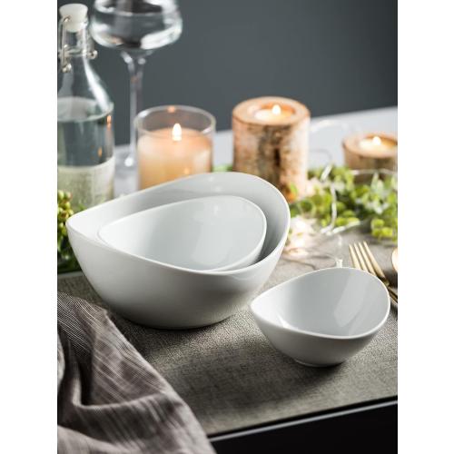 3 Tier Serving Bowls with Stand, Chips and Dip Serving Dishes Set for Entertaining Party, Ceramic Fruit Bowl for Salad Soup Snacks, Microwave & Dishwasher Safe