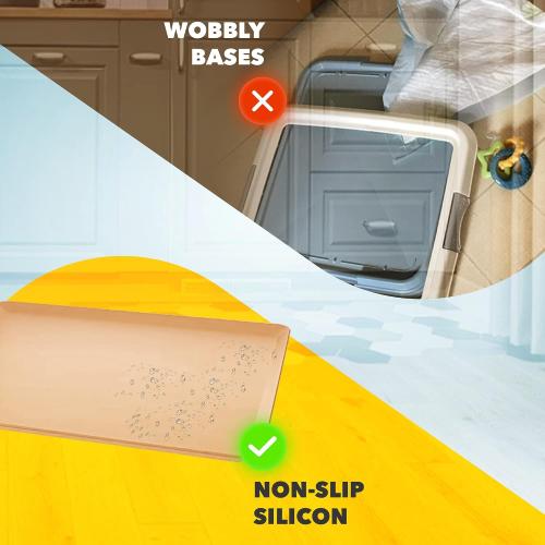 ‼️has mild stains‼️Skywin TidyFriend Travel Friendly Dog Pee Pad Holder Fits Up to 24” x 24” Wee Wee Pee Pads - Flexible Rollable Silicone Mat with Soft Edge - Quick Wipe & Potable Dog Pad Holder (Beige) | Stable Grip, Raised Edges, Quick-Wipe Silicone Surface Dog Potty Tray Holder for Indoor Flooring Protection