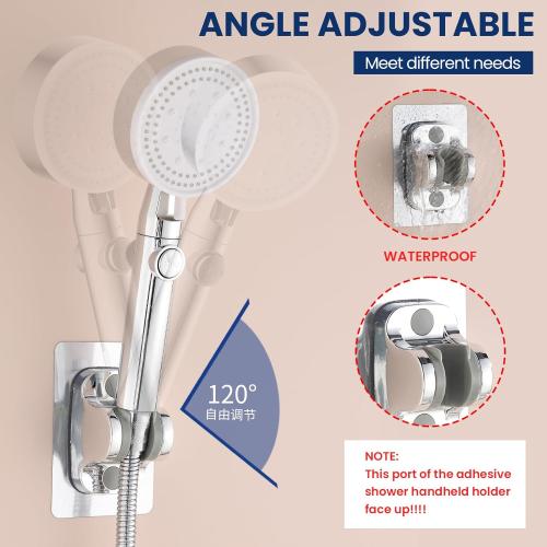 Hand held Shower Head Holder-Relocatable Handheld Showerhead Holder, Suitable for Installation On Smooth Surfaces