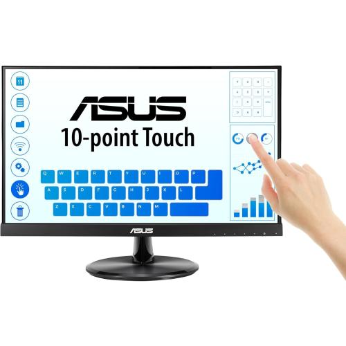 Black ASUS VT229H 21.5 Monitor 1080P IPS 10-Point Touch Eye Care with HDMI VGA, Black