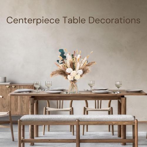 100pcs Artificial Flowers Arrangement With Vase Included, Dining Table Centerpiece Decorations, Fake Flowers in Vase, Dried Pampas Grass Floral Centerpieces, Coffee Table Decor, Centro de Mesa