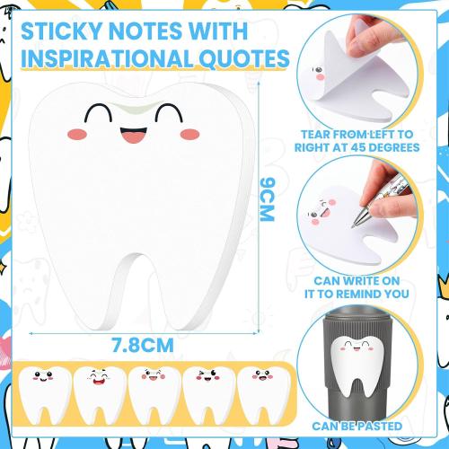 11 Pcs Dental Assistant Notepads with Pens Cute Self Stick Notes Pens Christmas Gifts Set for Lover Sticky Notes Ballpoint Bulk for Traveler Birthday Christmas Party Gifts(White)