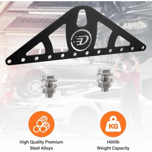 Heavy-Duty Engine Lifting Sling, 2-Point Or 4-Point Adjustable Nylon Straps with Steel Lift Plate, 1,200 lb Capacity, Universal Fit for Engine Hoists