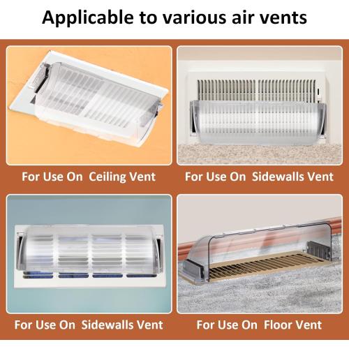 2 Pack Air & Heat Deflector for Vents, Sidewalls and Ceiling Registers, Adjustable from 8.5 to 15
