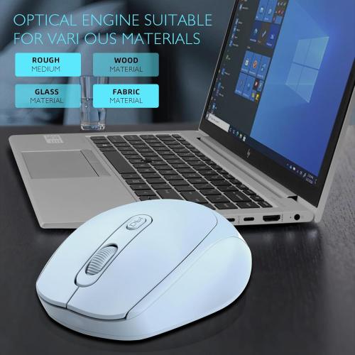 ONE-UP Wireless Mouse, 2.4G, Silent, USB Nano Receiver for Laptop, Chromebook, PC, Mac, Windows and School Work (Blue)
