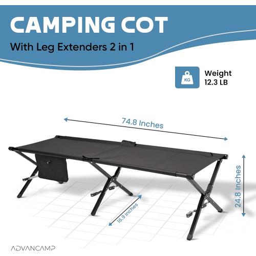 Ultralight Camping Cot for Adults, 120kg Sleeping Support Camping Bed, Easy Setup, Foldable and Portable for Backpacking, Hiking and Travel
