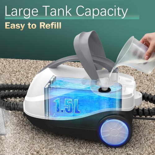 Steam Cleaner with 28 Accessories for Home, 1800W Powerful Multipurpose Steam Mop with 1.5L Tank for Floor Cleaning, Chemical-Free Heavy Duty Steamer for Cleaning Floors, Couch, Tile, Grout and Car