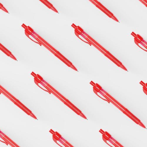 deegtran Pens Bulk, 30 Pack No Bleed Red Ink Click Pens with Soft Grip, Wholesale Retractable Ballpoint Pens for Office School, Medium Point Smooth 1.0MM