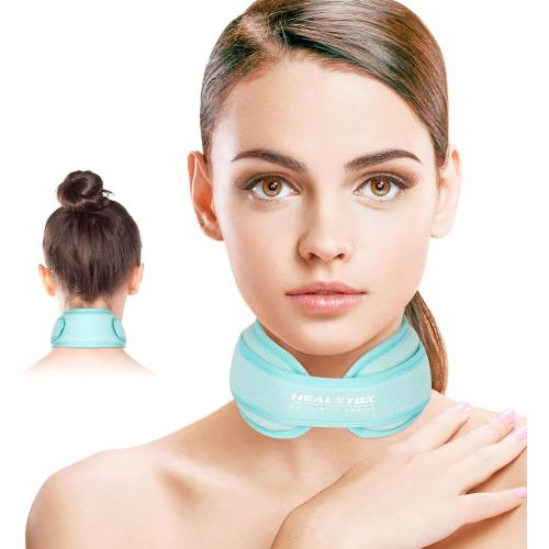 Neck Ice Pack Wrap,Cervical Ice Pack,Cold Compress Ice Packs for Injuries Reusable Cold & Hot Therapy Adjustable Flexible Gel Migraine Ice Head Wrap for Neck Pressure (Iceblue)