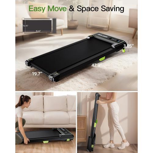 Walking Pad with Incline, Under Desk Treadmill for Home, 2.5HP Portable Treadmills with Remote Control, 4 in 1 Incline Treadmill with LED Display