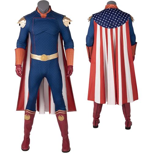 Size/ L Mens Homelander Cosplay Costume Jumpsuit with Cape Ice Suit Deluxe Battle Uniform for Halloween