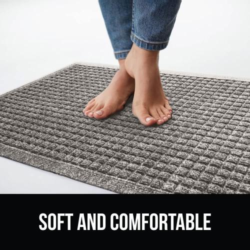GORILLA GRIP® Ultra Absorbent Front Door Mat Outside Entrance, Traps Dirt, HydroABSORB Doormat Holds 2.75 Cups Water, Stain and Fade Resistant Welcome Mat, Indoor Outdoor Entry Rug, Charcoal