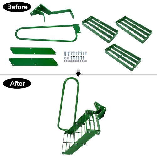 HECASA Left Hand Stair Step Kit Compatible with John Deere 4050 4240 4430 4630 4440 4230 4555 4650 4850 4955 LH Handrail Powder Coated Durable Steel Tractor Step