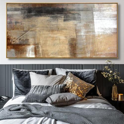 Wall Art Abstract Wall Decor Yellow Black Ink Canvas Painting Modern Artwork for Living Room Bedroom Dining Room Home Office Decor 30x60 with Framed