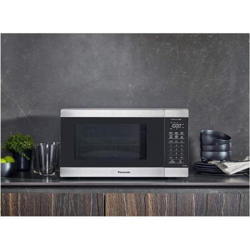 Size 1.3 cu ft Panasonic NN-SU66LS 1100W with Genius Sensor Cook and Auto Defrost Countertop Microwave Oven, 1.3 cu ft, Stainless Steel