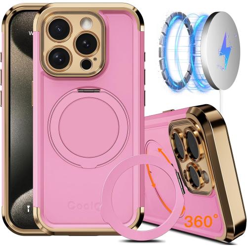 COOLQO for iPhone 14 Pro Max Case 6.7'' Upgraded 360° Spin Magnetic Stand