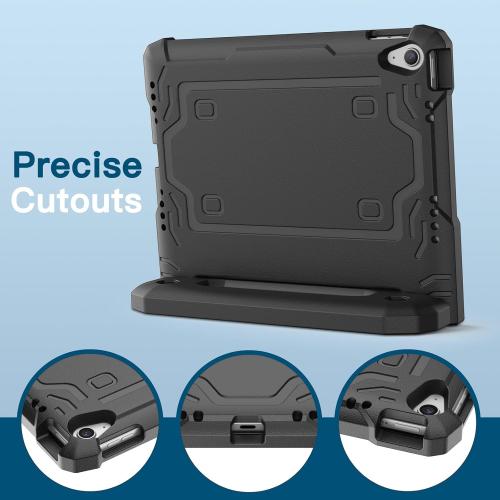 JETech Kids Case for iPad (A16) 11th/10th Generation (2025/2022) with Built-in Screen Protector, Shockproof Full-Body Handle Stand Tablet Protective Cover (Black)