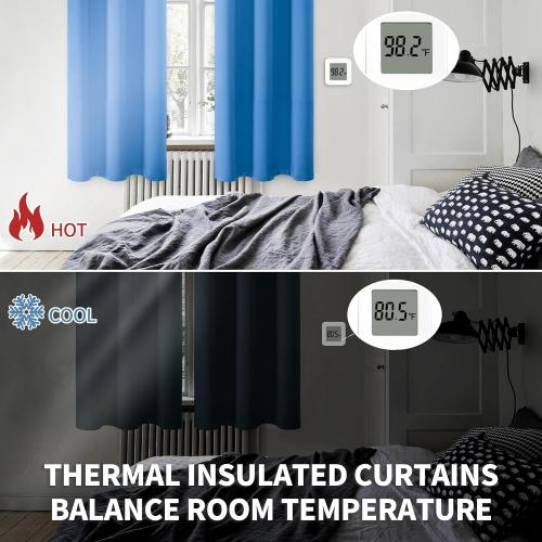 BGment Classic Blue Blackout Curtains for Bedroom 72 Inch Long - 2 Panels
