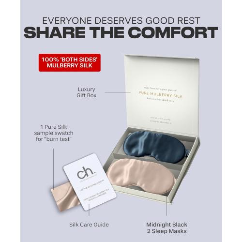 Pack of 2 Color beige and blue Silk Sleep Mask for Women and Men - Silk Eye Mask for Sleeping, Blindfold, Eye Covers, Pack of 2