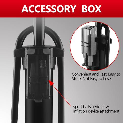 TOOLITIN Bike Pump with Gauge,160 Psi High Pressure,Floor Bicycle Pump Compatible with Presta and Schrader Valve,Detachable Bike Tire Pump for Road Bike,MTB,Hybrid,Balls