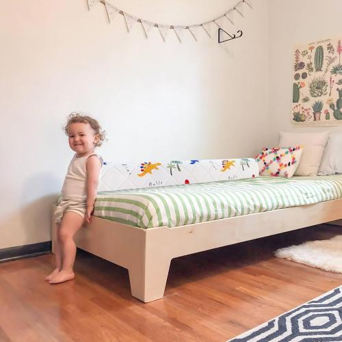 2-Pack Premium Foam Bed Bumpers for Toddler, Non-Slip Bed Rails for Toddlers for Twin, Queen, King Beds, Machine Washable Bumpers Cover for Easy Care（Size: 52 x 7 x 5）