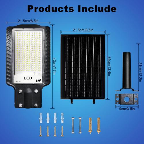 Eleganted CHX-2000W Solar Street Lights Outdoor, 6500K Solar Parking Lot Light, IP66 Waterproof Dusk to Dawn 100000LM Security Flood Lights with Remote Control for Yard, Garden, Outside, Garage