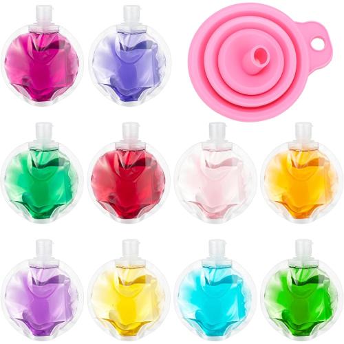 Remerry 10 Pcs Plastic Flasks, 3 Oz Concealable and Reusable Drink Pouches