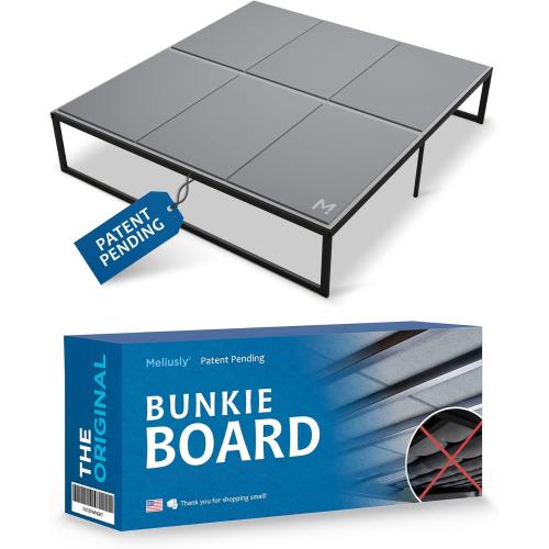 Meliusly Premium 10mm Bunkie Board King Size (76x80'') Patent Pending Low Profile Bed Board Design - Breathable, Noise Minimizing, Moisture Resistant Bunkieboards, Low Profile Bed Support
