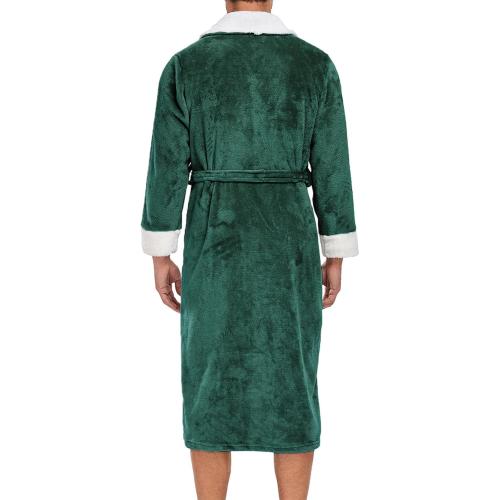 Small - Sherpa Robe Fuzzy Warm Comfy Casual Lapel Collar Blassic Bathrobes Fleece Warmth Winter Bathrobe Loungewear