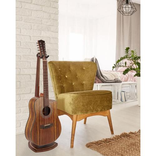 Guitar Stand, Acoustic Guitar Stand Floor, Black Walnut Wood Guitar Stand, Single Guitar Holder Stand for Electric Guitar, Banjo, Mandolin, Hanging Guitar Stands for Home Decor Studio Display