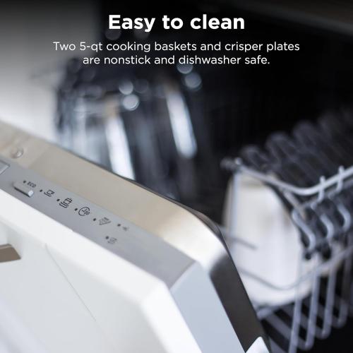 Ninja DZ550 Foodi 10 Quart 6-in-1 DualZone Smart XL Air Fryer with 2 Independent Baskets, Smart Cook Thermometer for Perfect Doneness, Match Cook & Smart Finish to Roast, Dehydrate & More, BLACK