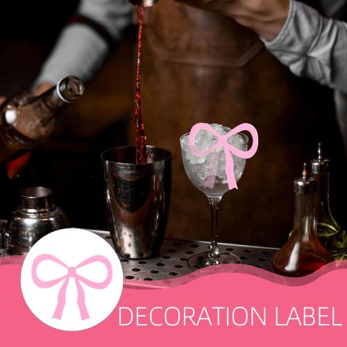 ABOOFAN 20pcs Acrylic Bow Wine Glass Charms Coquette Bow Drink Tags Bowknot Drink Markers for Birthday Party Decorations