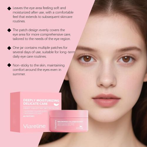 Niacinamide Collagen Glossy Moisturizing Eye Mask 60 Patches | Hydrolyzed Collagen, Glycerin Infused, Firming & Radiant Skin, All Skin Types, Deeply Moisturizing along with PDRN Pink Collagen volume Multi balm 5%