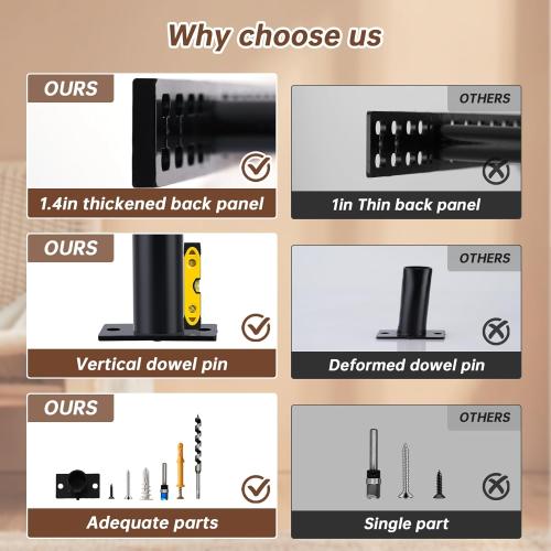 34 in Floating Shelf Bracket 34x8 Hidden Floating Shelf Bracket, 4 Pcs Thickened Solid Steel Wall Mount Brackets 3-Year Service