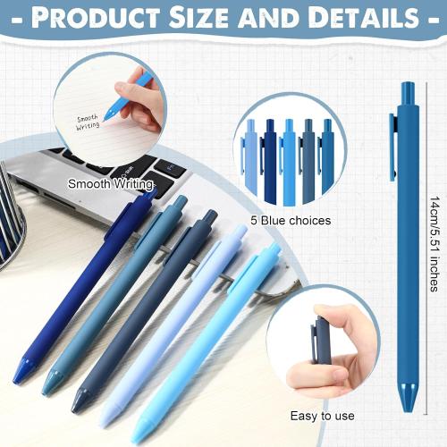 Mini Notebooks with Ballpoint Pens Bulk, 20 Set, Blue Series Colors