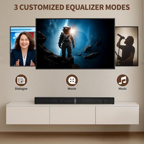 LARKSOUND 2.2 CH Soundbar for Smart TV, 2-in-1 Detachable Sound Bar for TV, Gaming Monitor, Surround Sound System, Bluetooth 5.3/HDMI-ARC/Optical/AUX Connections