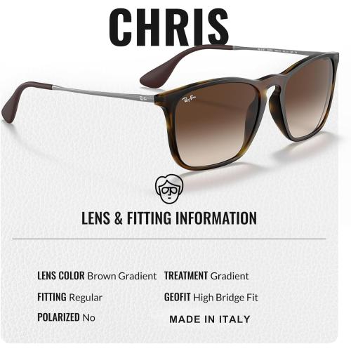 Ray-Ban RB4187 CHRIS Square Shaped Sunglasses for Men & Women with Official RAYBAN Eyewear