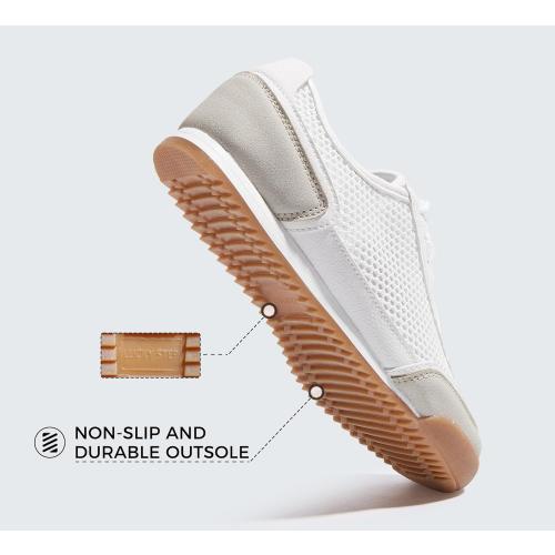Size 6 LUCKY STEP Women's Mesh Casual Fashion Sneakers Retro Breathable Walking Shoes Lightweight Classic Tennis Trainers